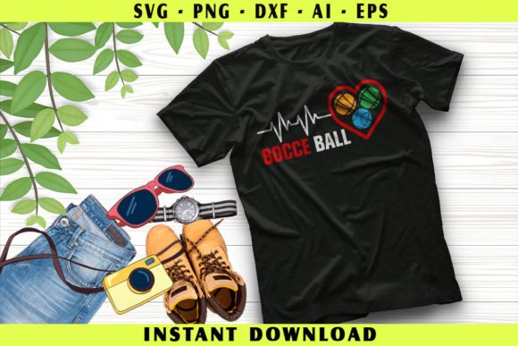 Boules Sports Heartbeat EKG Graphics & T-Shirt Designs