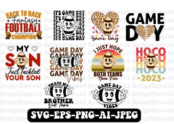 Game Day Football Graphics & T-Shirt Designs