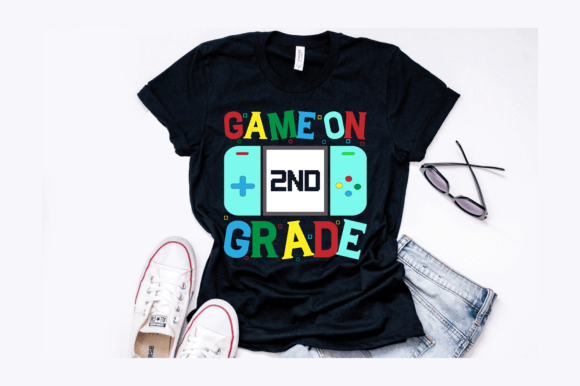 Game on Second 2nd Grade Graphics & T-Shirt Designs