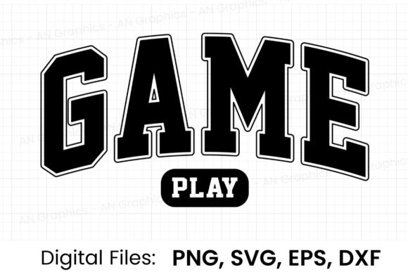 Game Play Retro Varsity SVG: Graphics & T-Shirt Designs