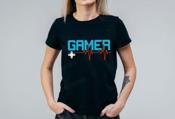 Gamer Heartbeat Graphics for T-Shirt Designs